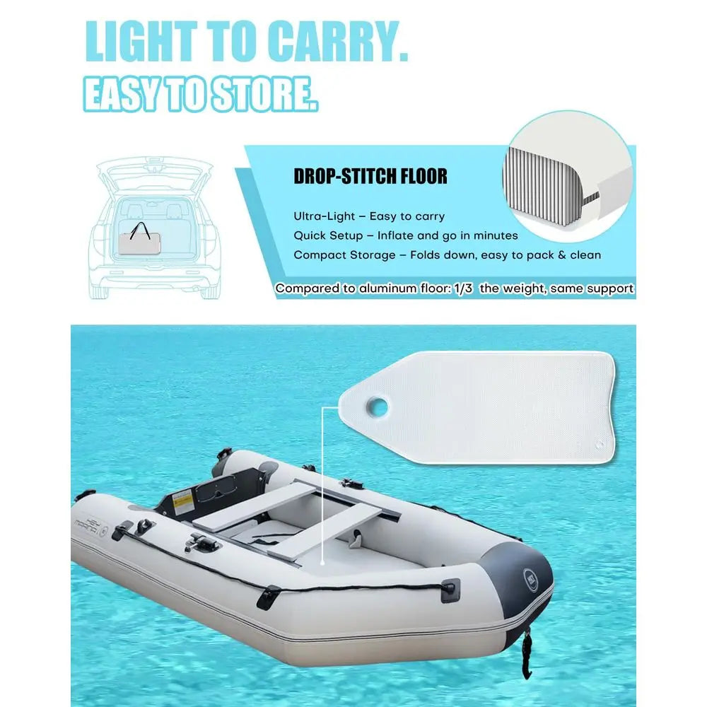 Inflatable Dinghy Boat With Drop Floor For Adults And Oars