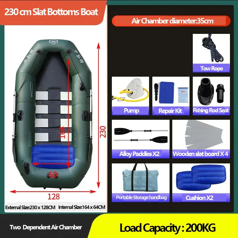 IHOME BOATPARTS Inflatable Fishing Kayak With Air Deck Bottoms