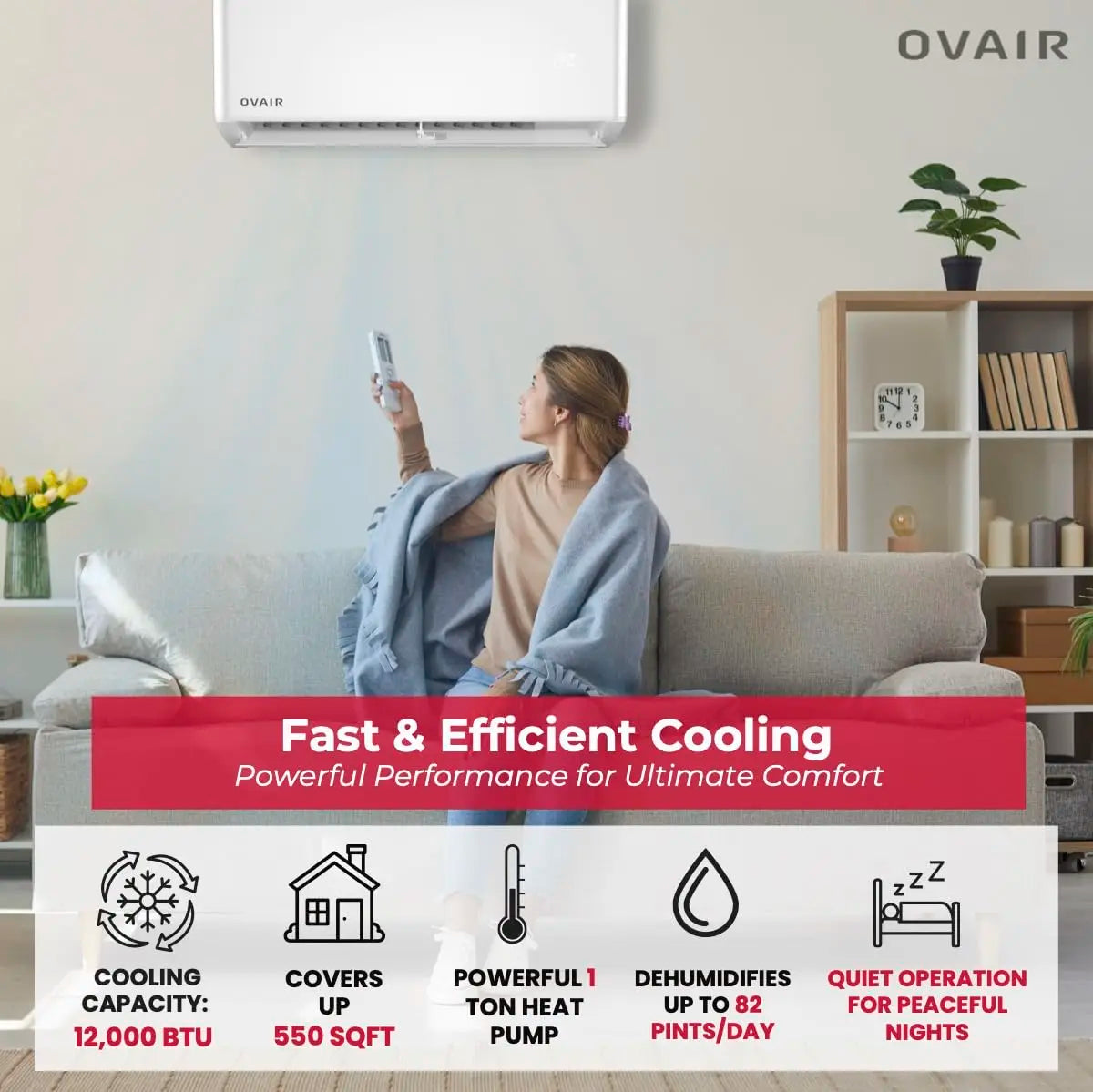 Mini Split Air Conditioner 12000 BTU 115V Inverter SEER2