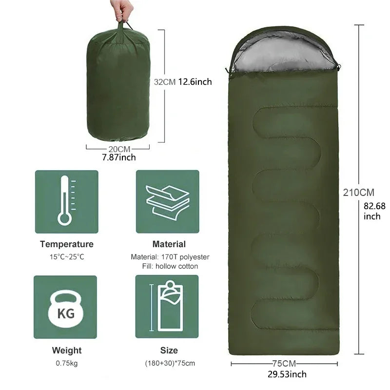 Ultralight Waterproof Four Season Camping Sleeping Bag For Outdoor Hiking