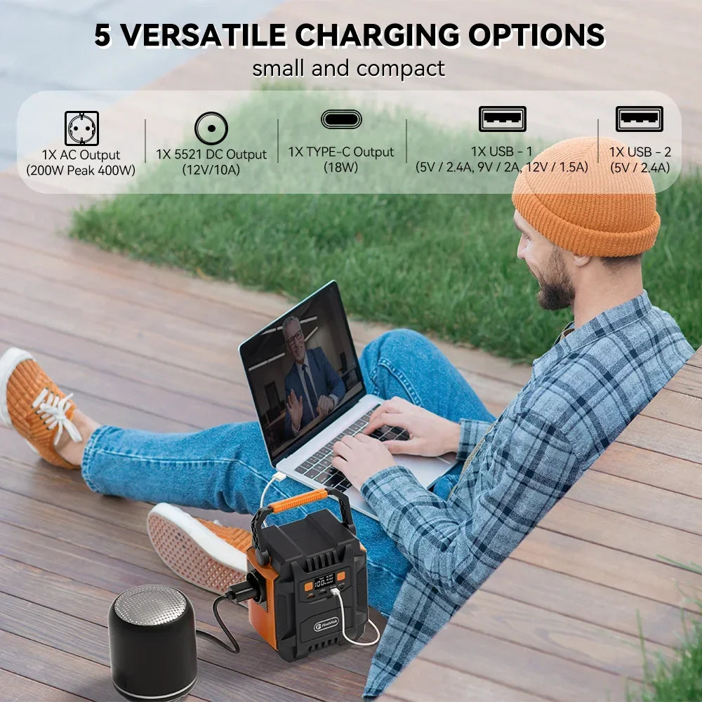 LSCert Portable 48000mAh 110V Power Station Outdoor Solar Generator