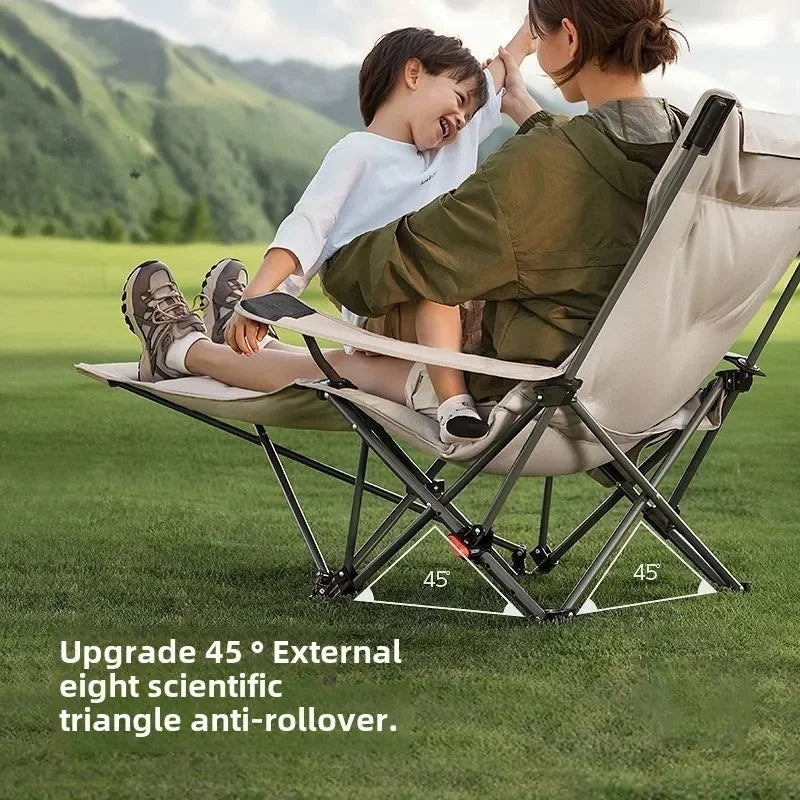 LIUSHADUOLA Folding Recliner Portable Camping Chair with Adjustable Backrest