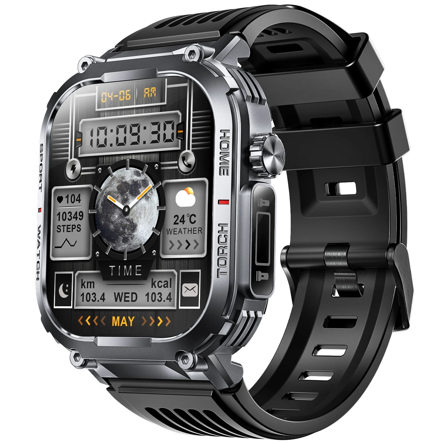 EIGIIS Smart Watch Men 3ATM Waterproof Heart Rate Fitness Tracker