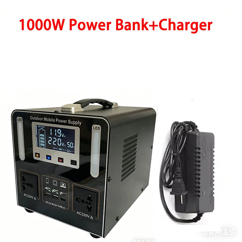 Taepiaai LiFePO4 Portable Solar Power Station 220V 1000W 86Ah