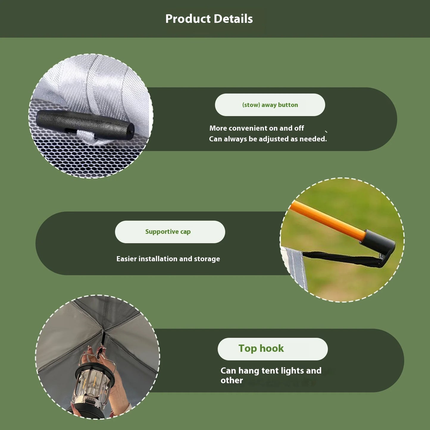 Pakicetus Auto Tent Quick Setup Sunshade For 2-4 People