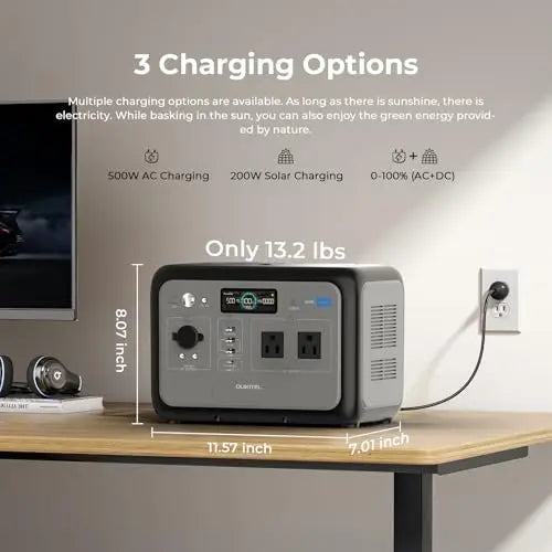 OUKITEL P800E Plus Portable Power Station 800W Solar Generator 512Wh