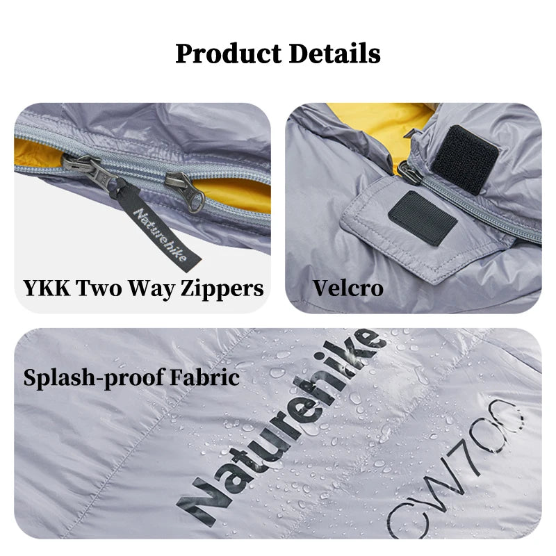 Naturehike CW700 Ultralight Winter Duck Down Sleeping Bag 650FP Waterproof