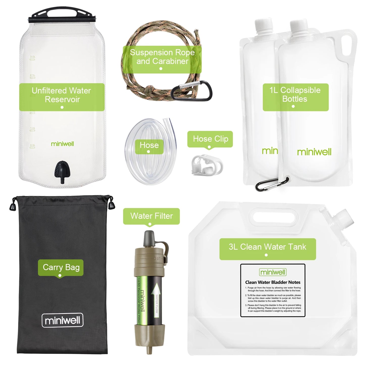 Water Purifier Straw Filter For Hiking And Survival Kit