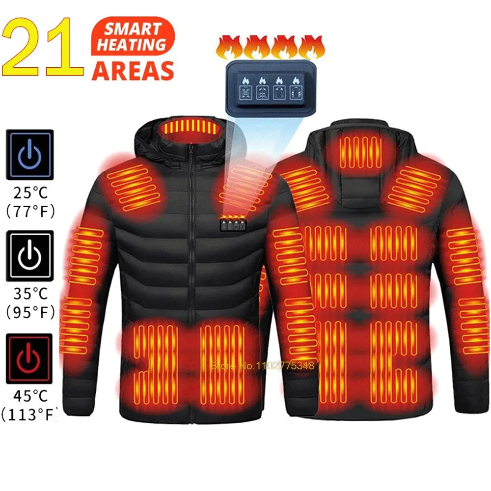 LEOSOXSCN 21 Areas Heated Jacket Unisex USB Self Heating