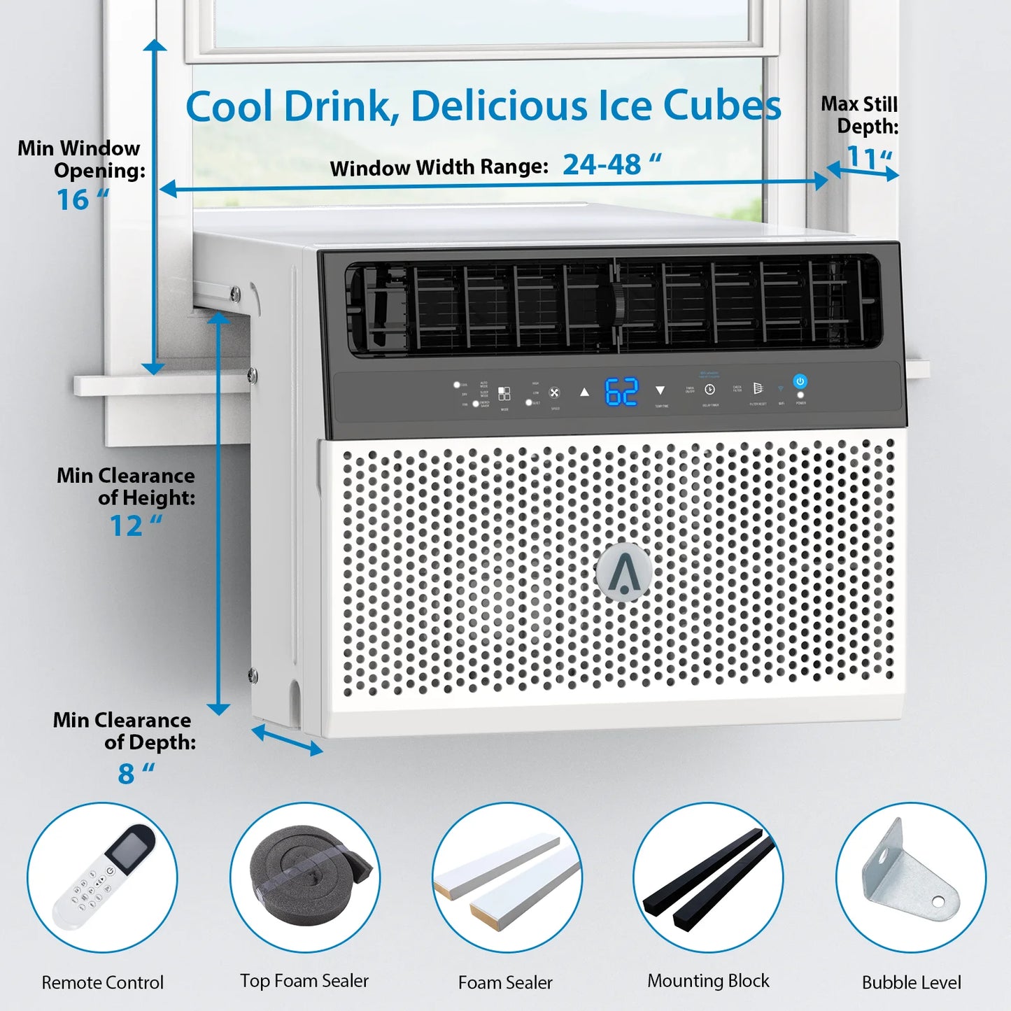 HiMISS Window Air Conditioner With Washable Filter