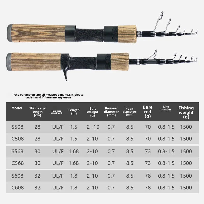 Telescopic Fishing Rod Portable Stream Pole for Travel