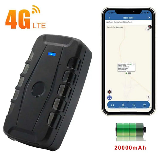Lamariely 4G GPS Car Tracker With 20000mAh Battery IP67 Waterproof