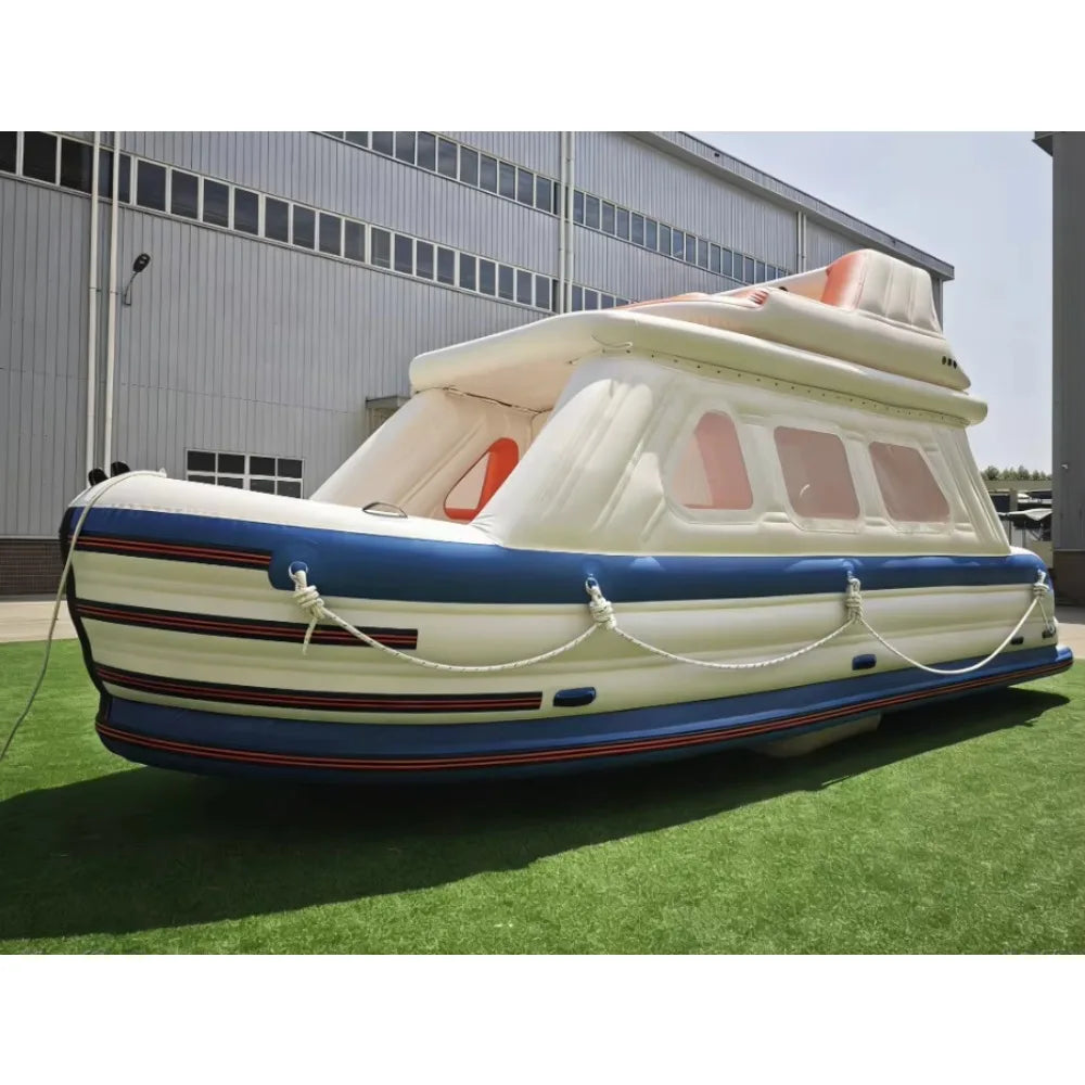 Double Deck Inflatable Electric Floating House Boat