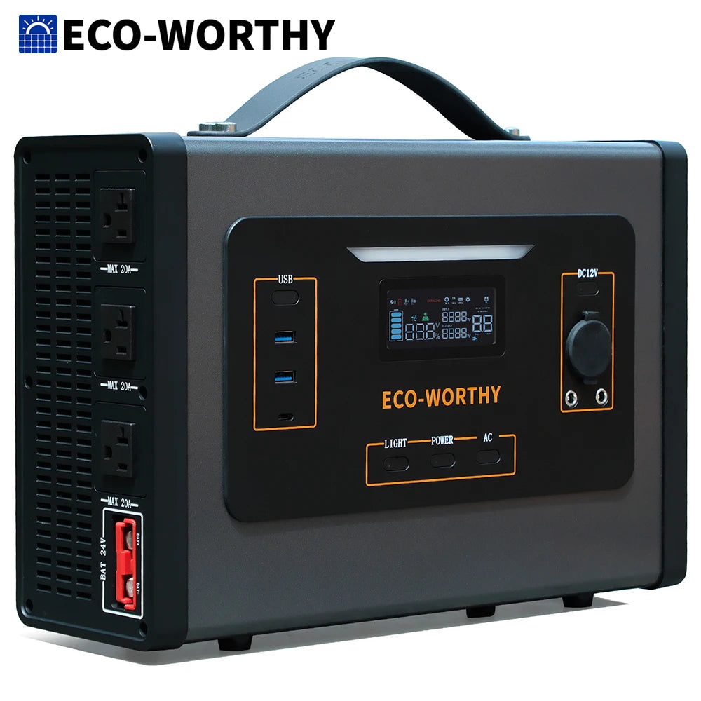 ECO-WORTHY 2000W Portable Inverter Charger With MPPT Solar Controller