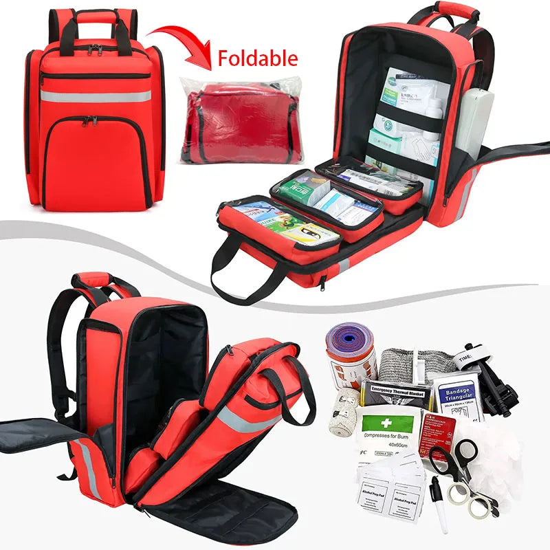 Emergency First Aid Backpack Kit For Outdoor Survival