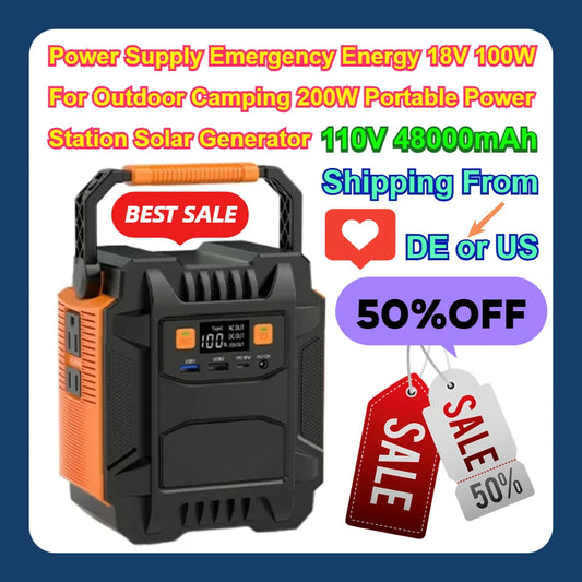 LSCert Portable 48000mAh 110V Power Station Outdoor Solar Generator