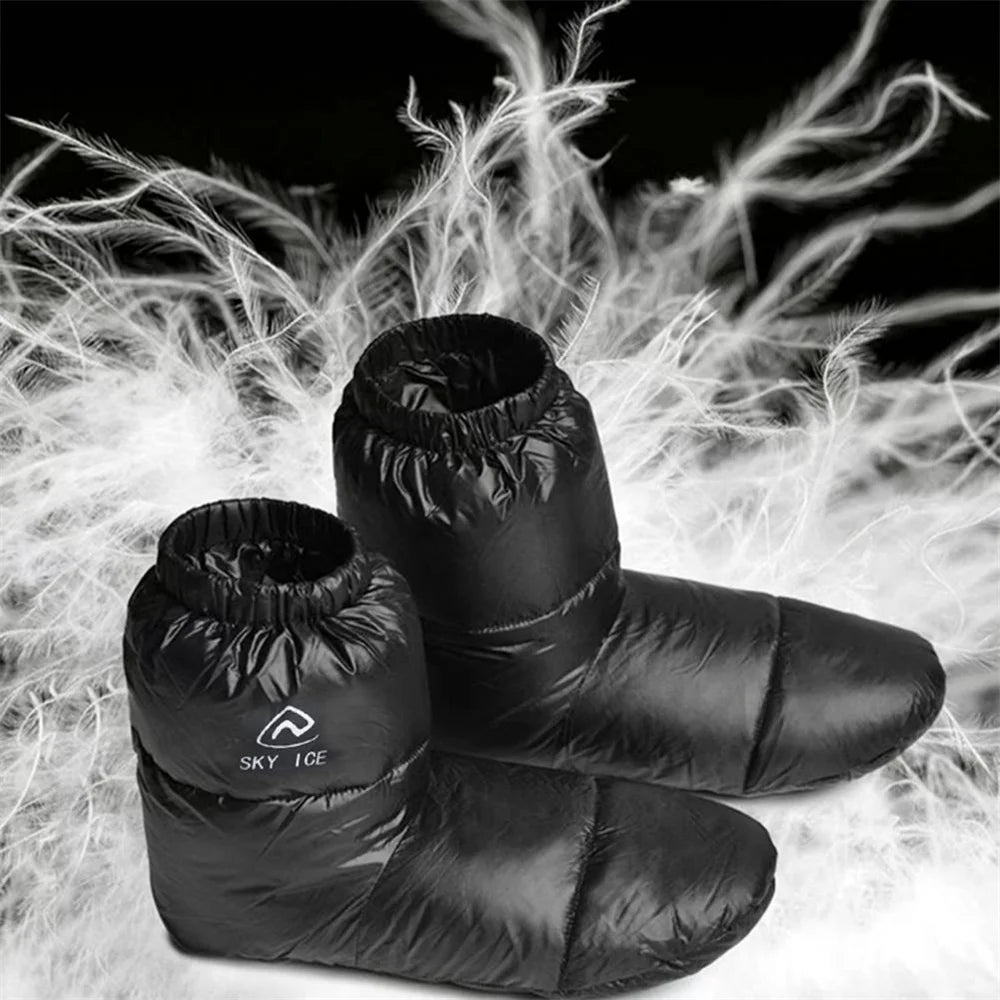 NONECN Winter Duck Down Slippers Boots For Men And Women