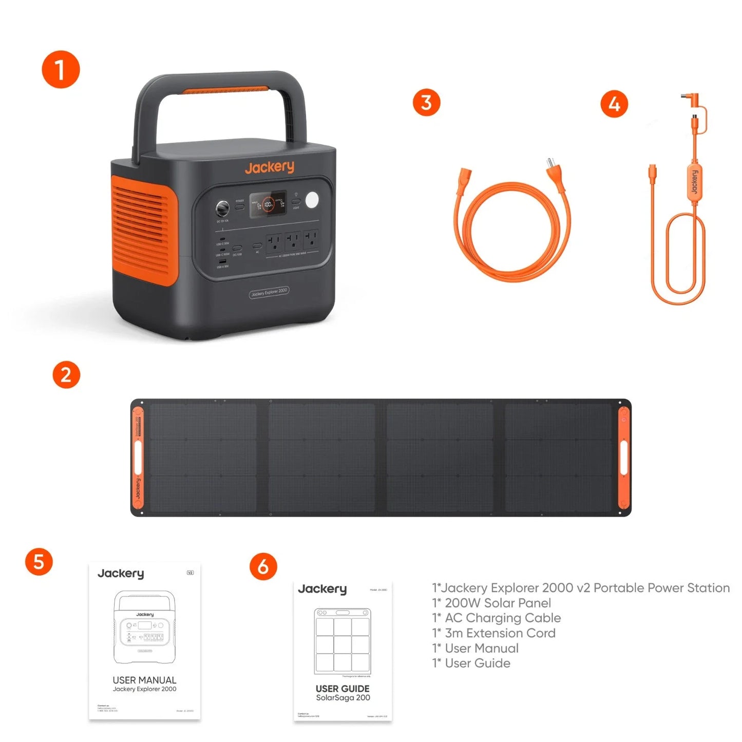 Jackery Explorer 2000v2 Portable Power Station and 200W Solar Panel