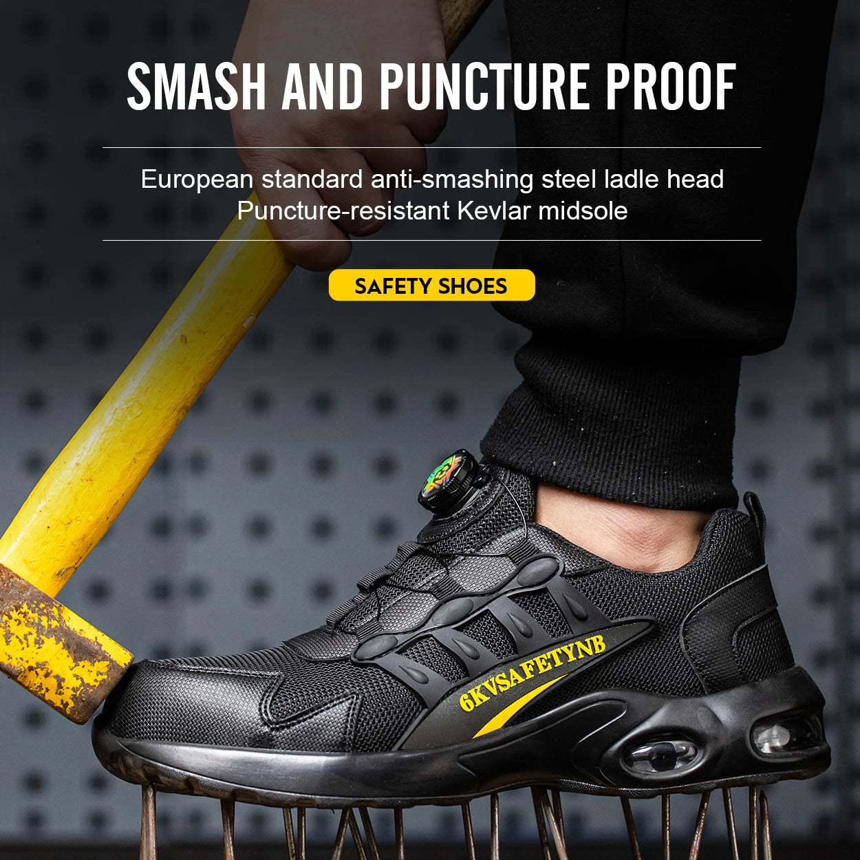 Men Steel Toe Safety Shoes Puncture Resistant Air Cushion Boots
