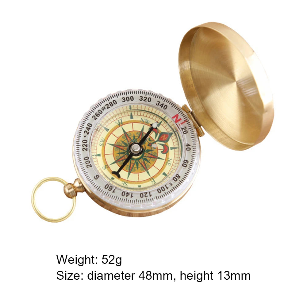 APWIKOGER Outdoor Pure Copper Compass Retro Flip Mountaineering Tool