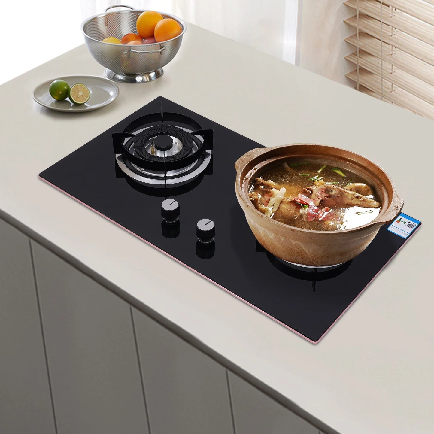 NONE Double Gas Stove Hob Natural Gas Stainless Steel