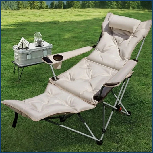 LIUSHADUOLA Folding Recliner Portable Camping Chair with Adjustable Backrest