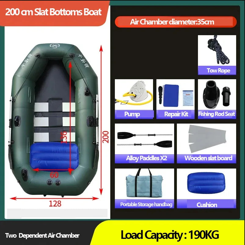 IHOME BOATPARTS Inflatable Fishing Kayak With Air Deck Bottoms