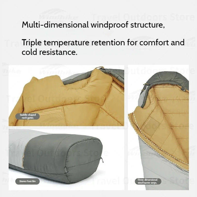 Naturehike Mummy Sleeping Bag Winter Warm Lightweight Outdoor Camping