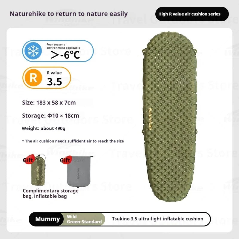 Naturehike R3.5 Ultralight Inflatable Sleeping Pad Outdoor Use