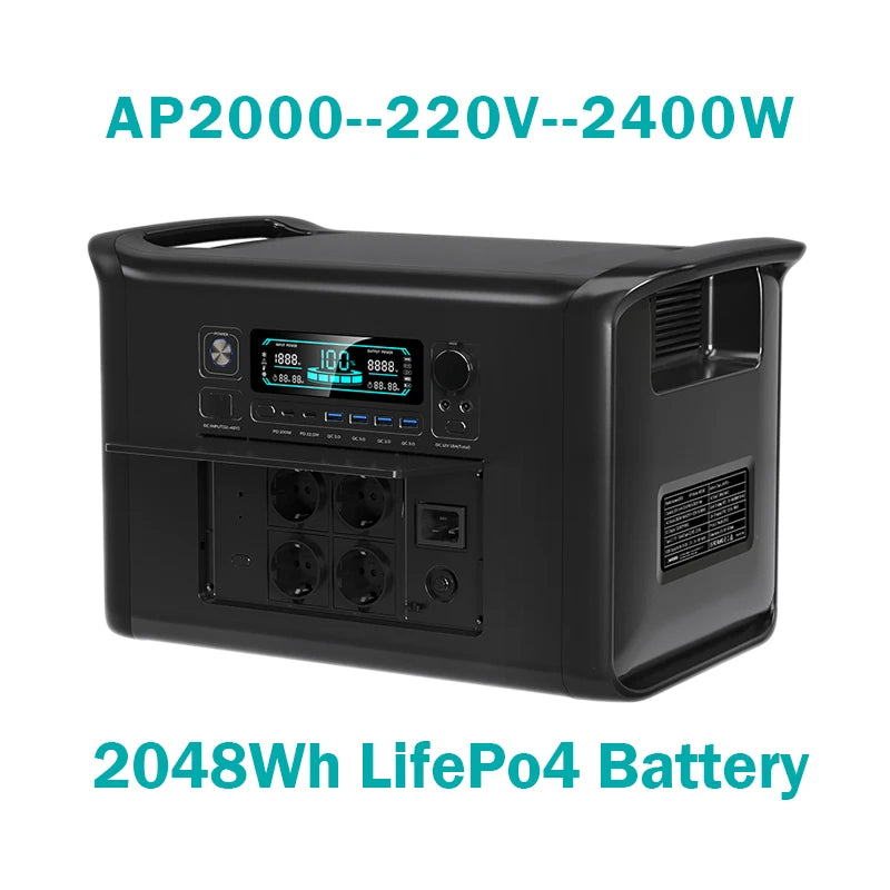 CTOLITY Portable Power Station 2400W LiFePO4 Solar Generator 1024Wh