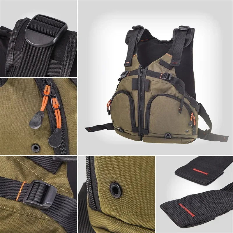 Kayak Life Vest Waterproof Breathable With Pockets Mesh