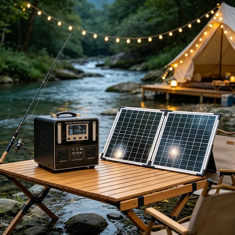 Taepiaai LiFePO4 Portable Solar Power Station 220V 1000W 86Ah