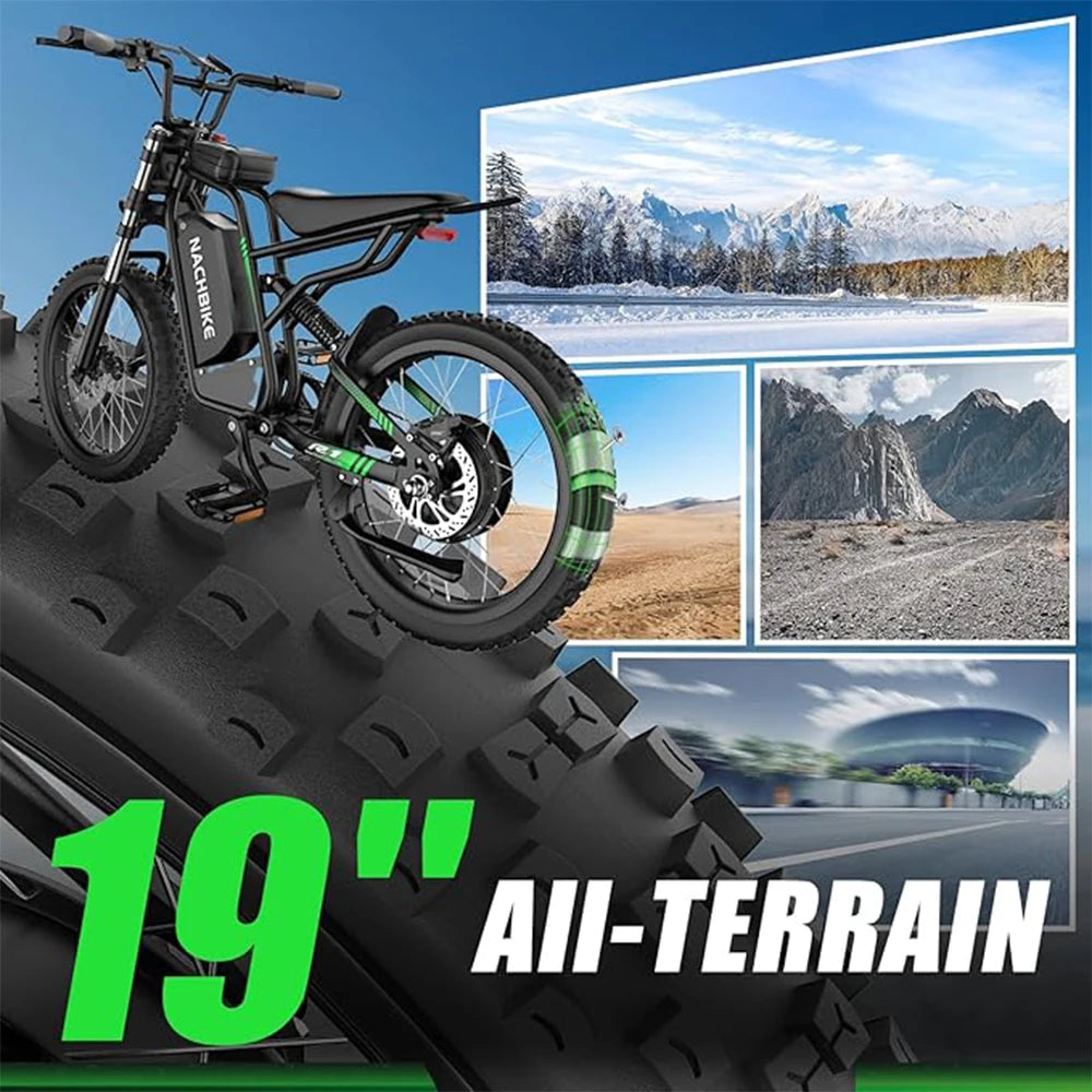 Electric Dirt Bike 6000W With 60V 25Ah Battery Full Suspension