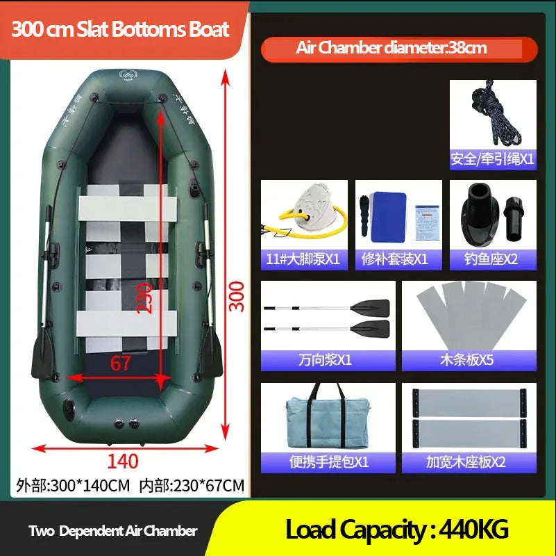 IHOME BOATPARTS Inflatable Fishing Kayak With Air Deck Bottoms