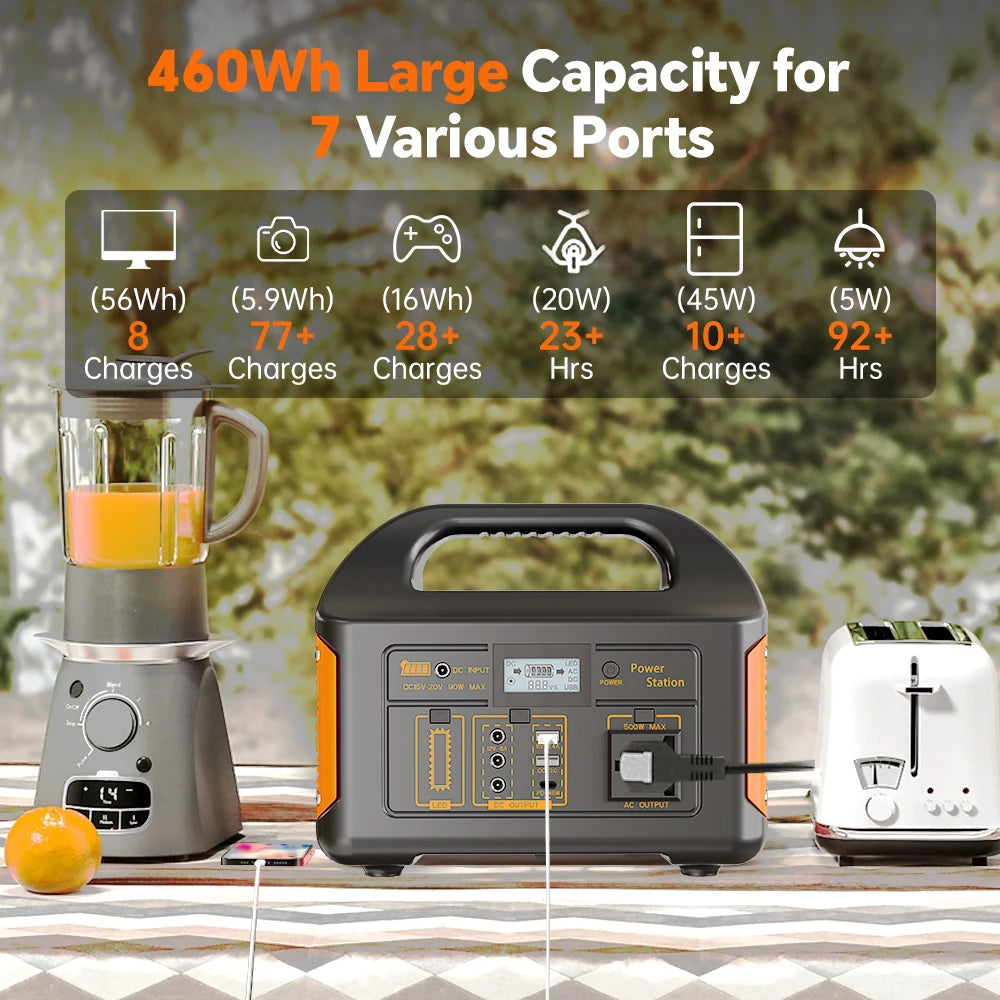 GaiaRay Portable Power Station 460.8Wh Solar Generator