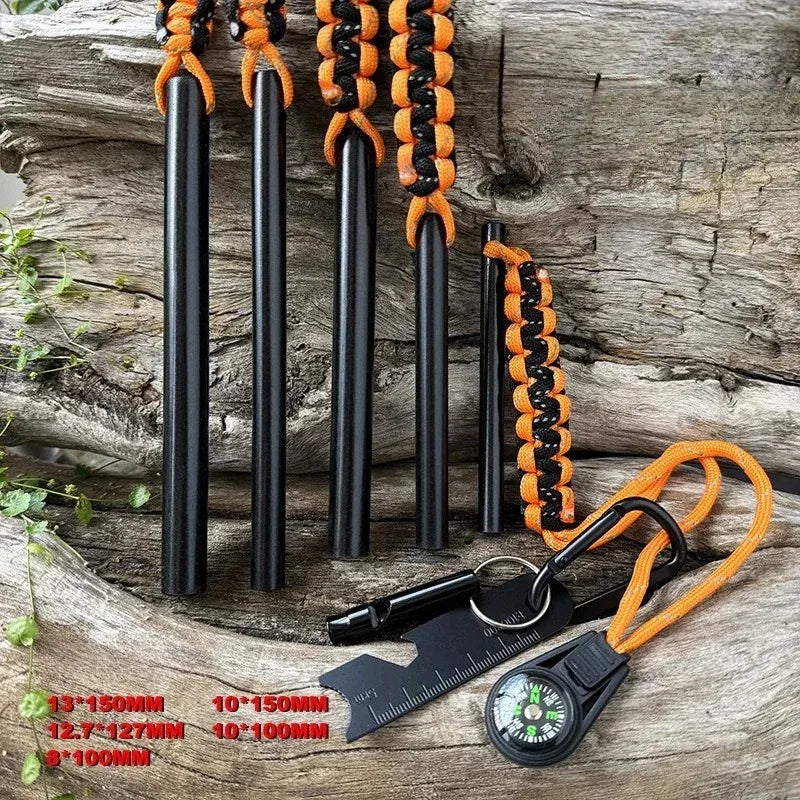 ShineTrip Survival Fire Starter Magnesium Flint Rod Kit Compass