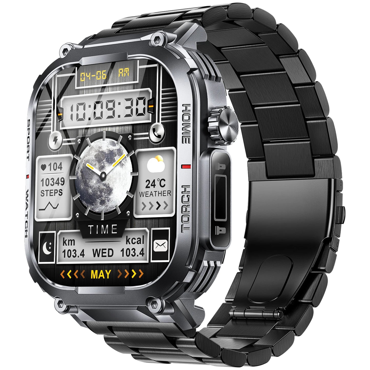 EIGIIS Smart Watch Men 3ATM Waterproof Heart Rate Fitness Tracker