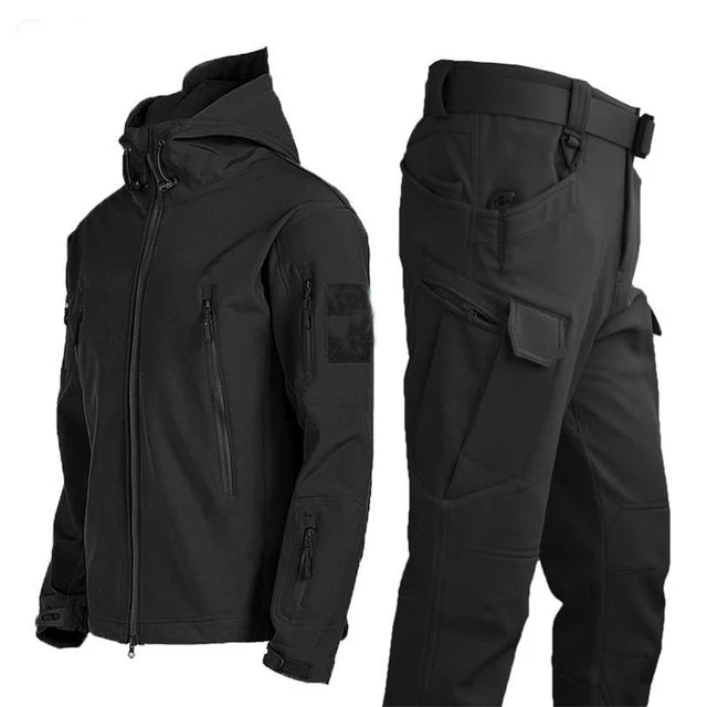 Mazerout Winter Tactical Jackets Waterproof Fleece Hooded Coat