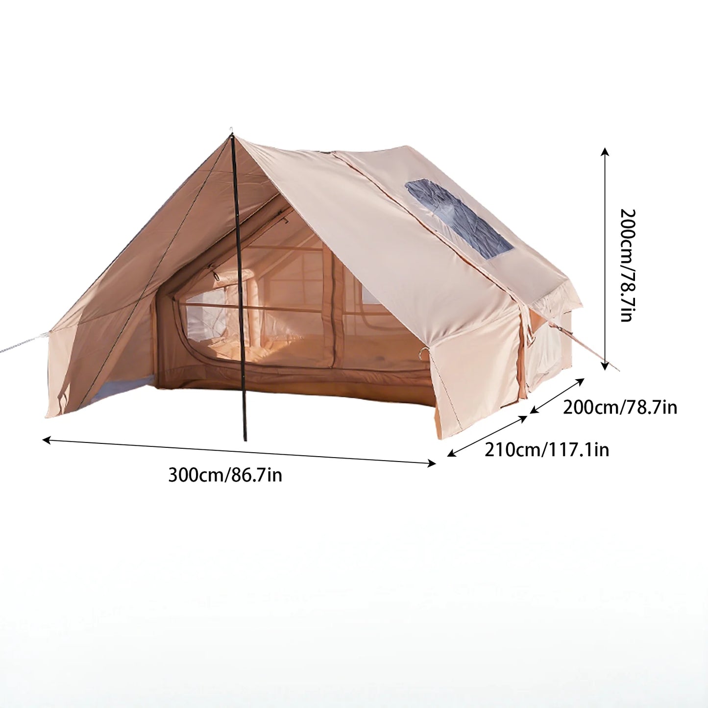 Inflatable Camping Tent With Skylight And Breathable Mesh Four Season