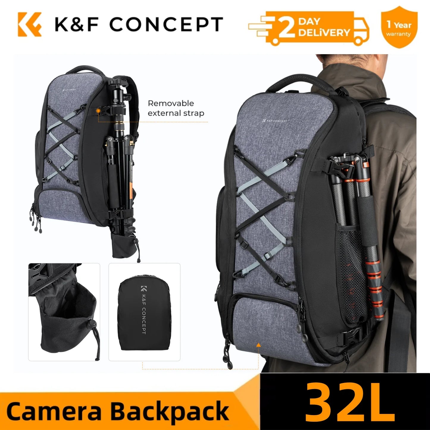K&F CONCEPT Camera Backpack for Canon Sony DJI DSLR Laptop