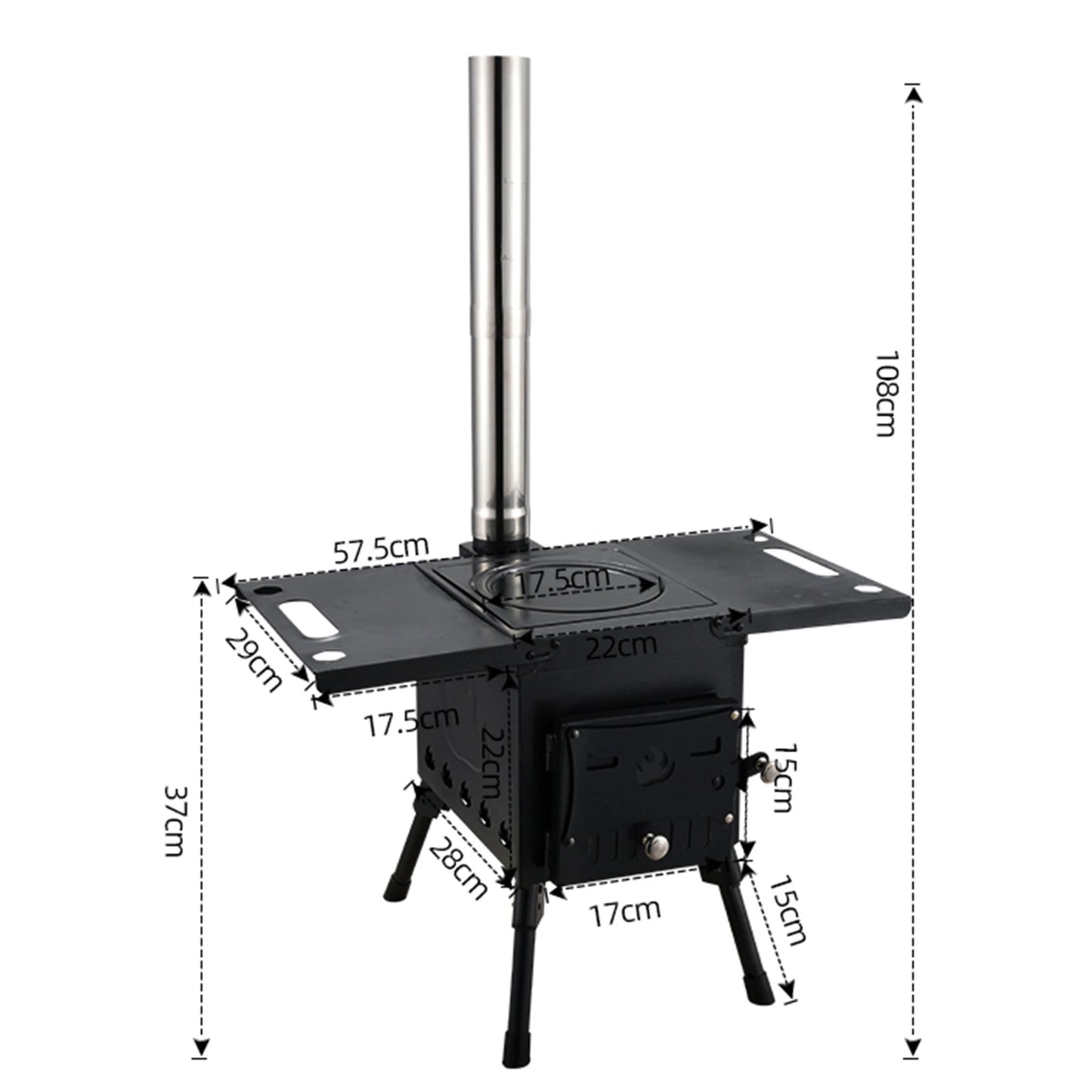 Portable Wood Burning Camping Stove With Folding Design And Ignition