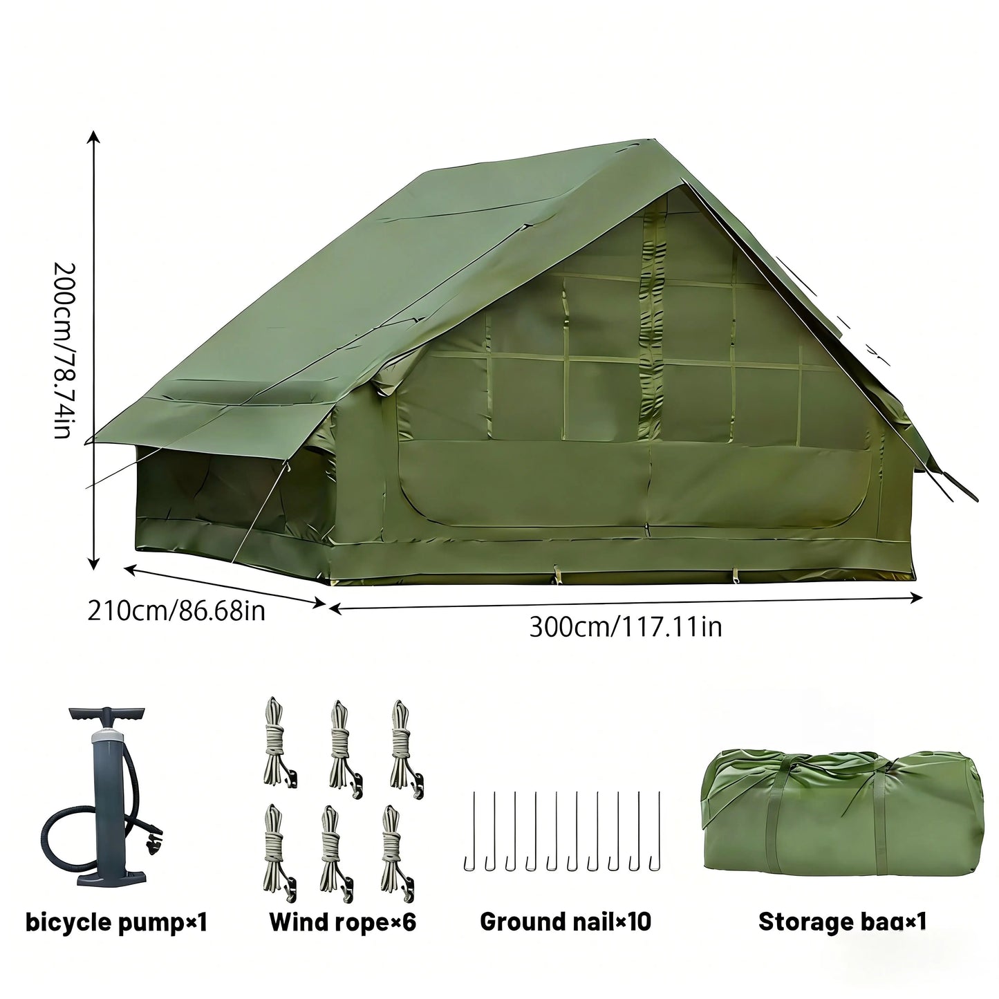 Pakicetus Inflatable Tent With Skylight Quick Setup For Families