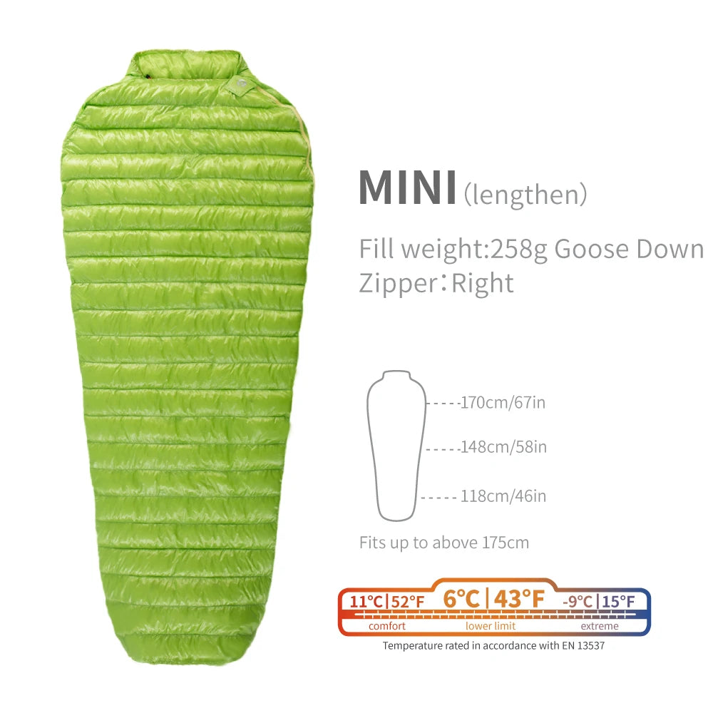AEGISMAX Mini 6 Degree 800FP Goose Down Ultralight Sleeping Bag