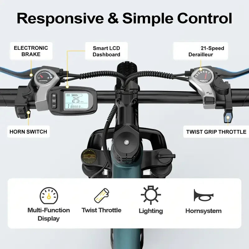 Electric Mountain E Bike 750W Peak Motor 36V Battery