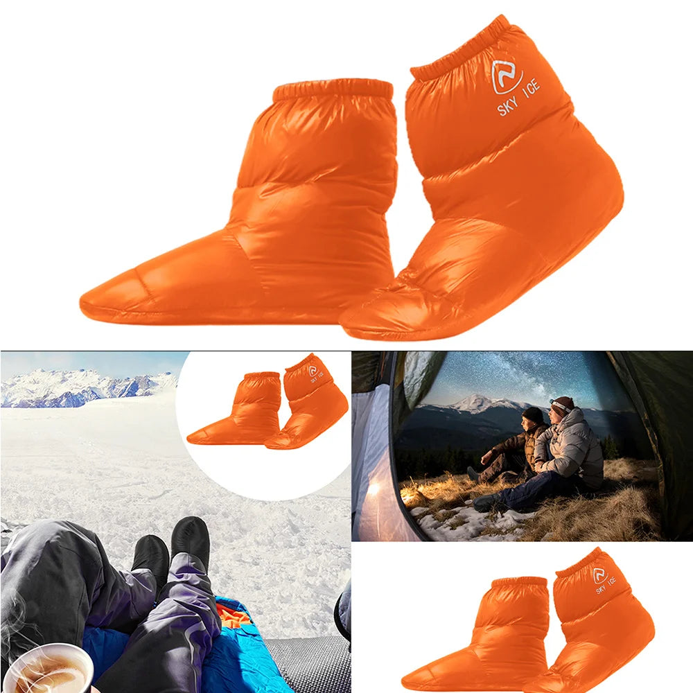 NONECN Winter Duck Down Slippers Boots For Men And Women