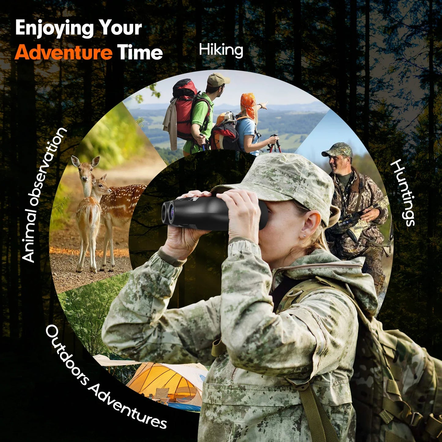 POMIACAM Night Vision Binoculars N4 850nm Infrared 1080P Video