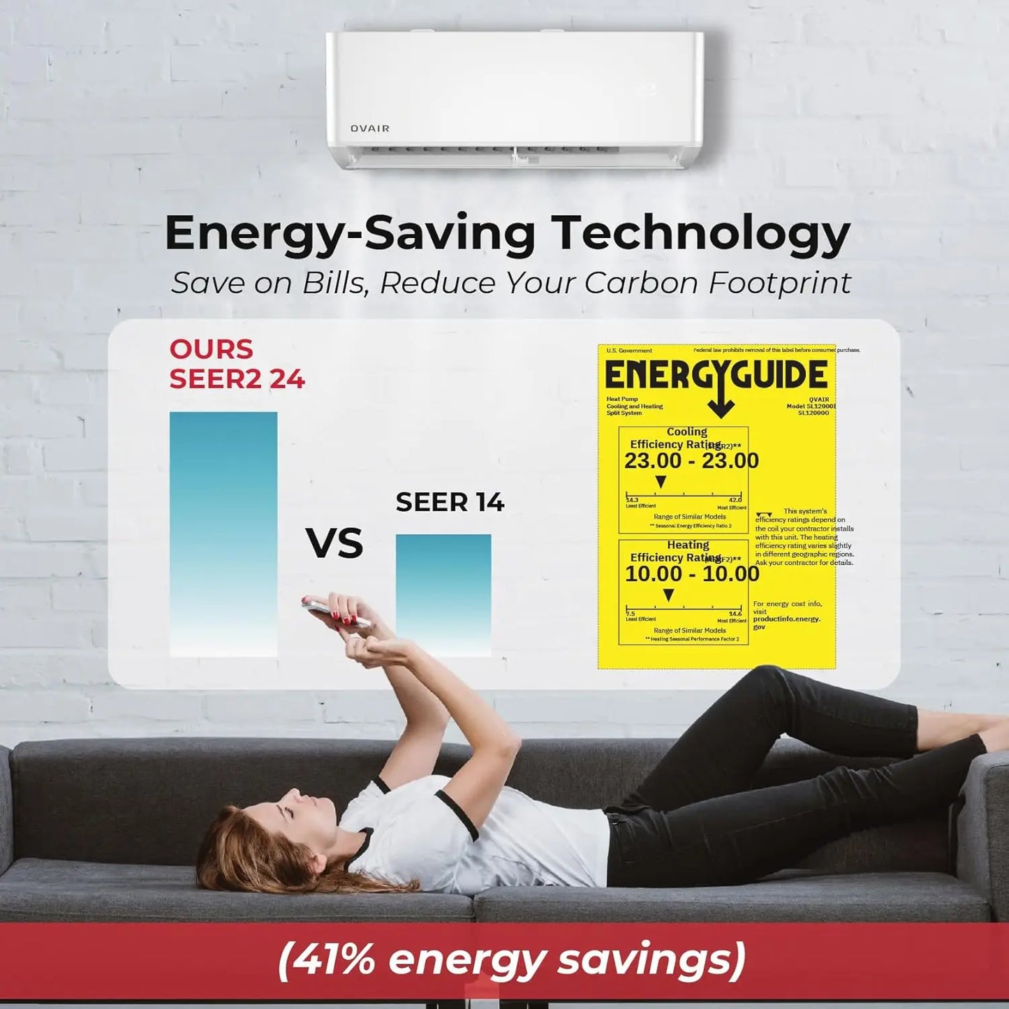 Mini Split Air Conditioner 12000 BTU 115V Inverter SEER2
