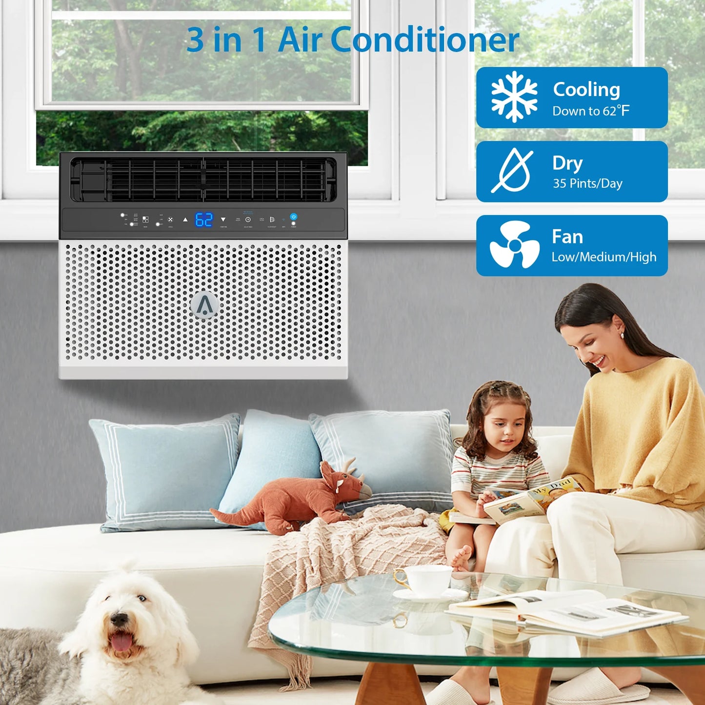 HiMISS Window Air Conditioner With Washable Filter
