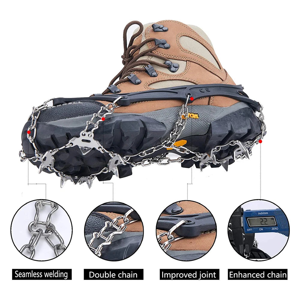 19 Spike Ice Gripper Crampon Shoes for Hiking Snow