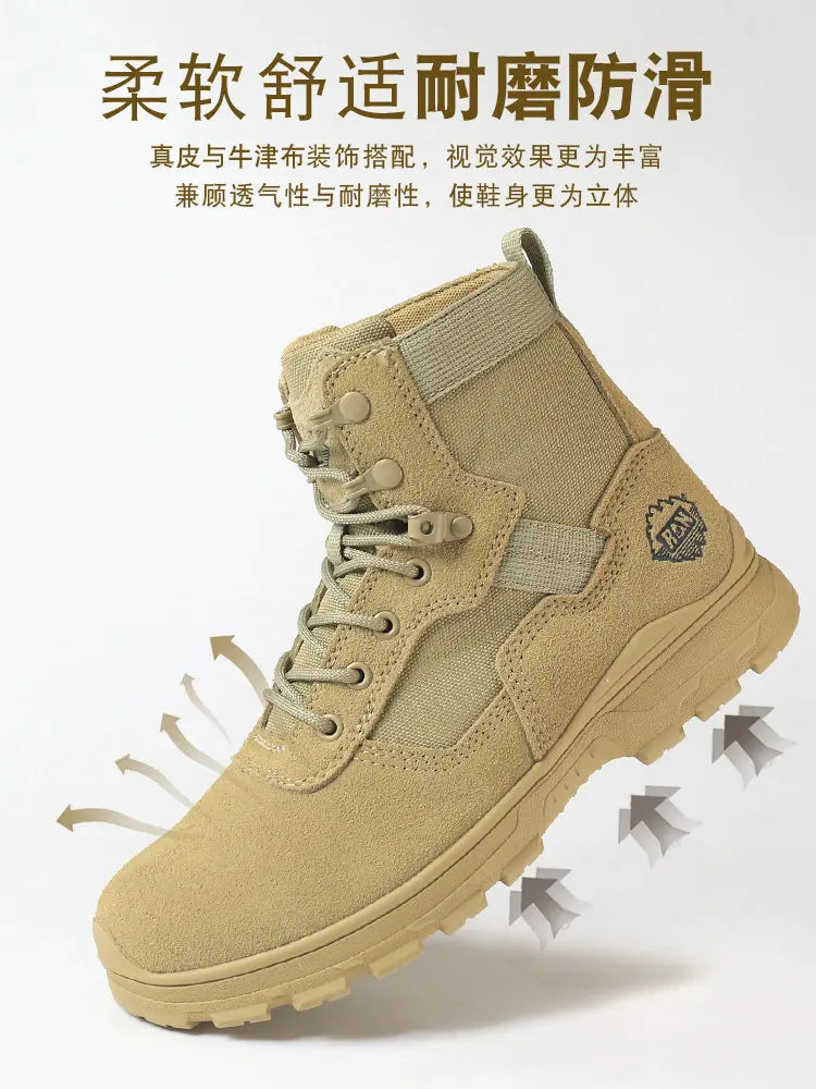 KOWM Hiking Shoes Men Waterproof Boots Rural Trekking